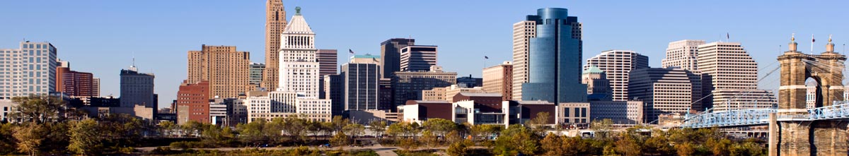 city skyline of office buildings