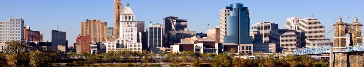city skyline of office buildings